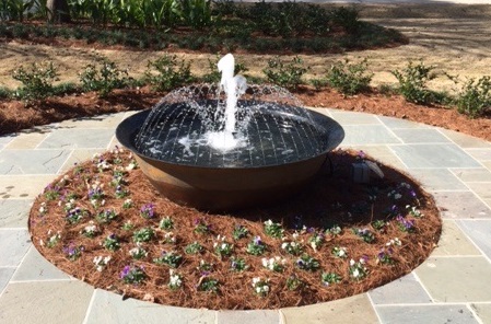 Copper kettle spray ring fountain