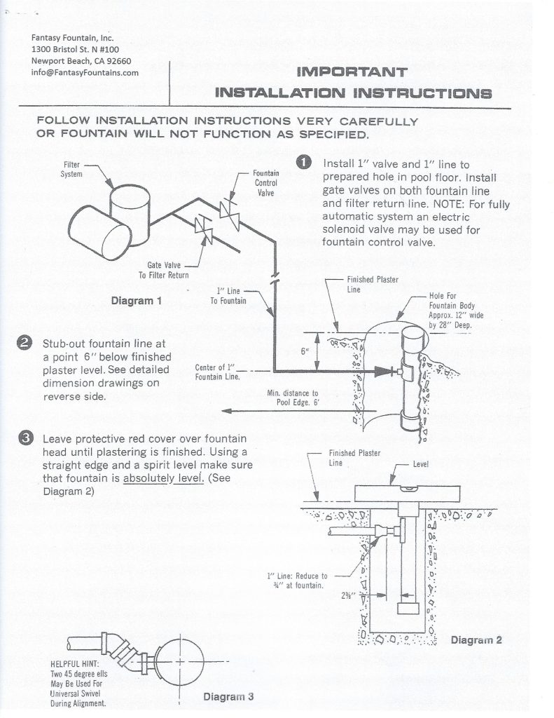 Telescoping Fountain Installation Instructions