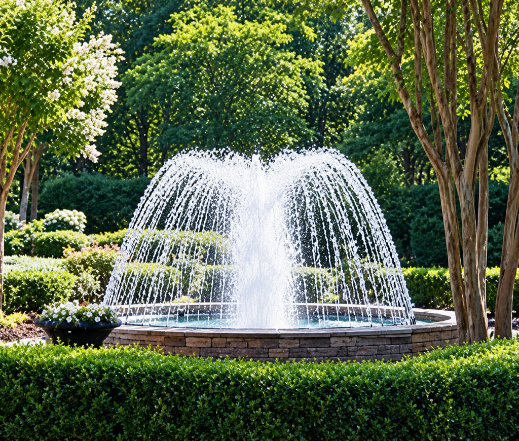 Spray ring with an inside fall