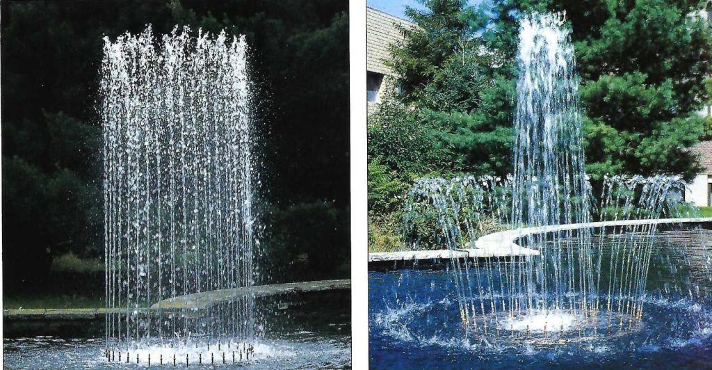 Vertical fall and outside fall spray ring